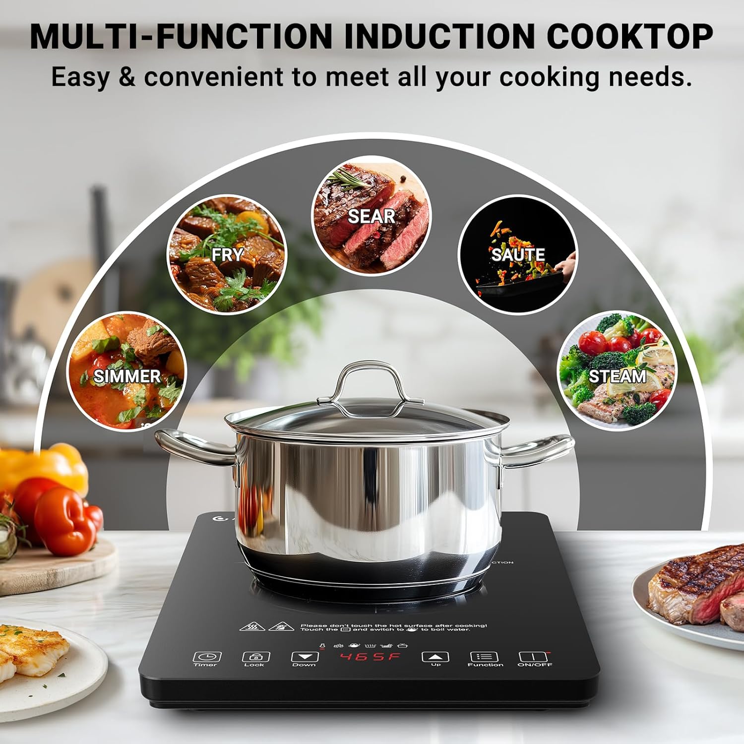 AMZCHEF 2-Burner-Electric-Cooktop & AMZCHEF Portable Induction Cooktop