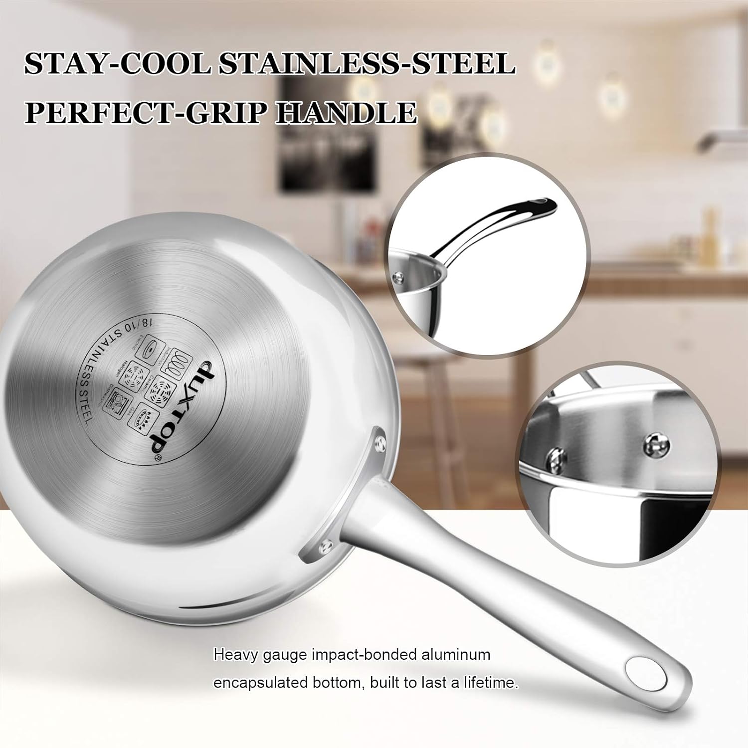 Duxtop Portable Induction Cooktop, 1800W 8500ST E210C2 & Whole-Clad Tri-Ply Stainless Steel Saucepan with Lid, 3 Quart, Kitchen Induction Cookware