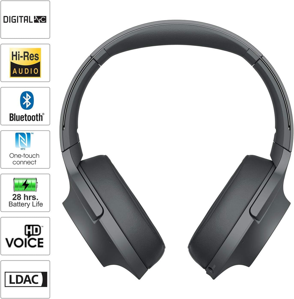 SONY WH-H900N h.Ear on 2 Wireless Over-Ear Noise Cancelling High Resolution Headphones (Black/Grey) (Renewed)