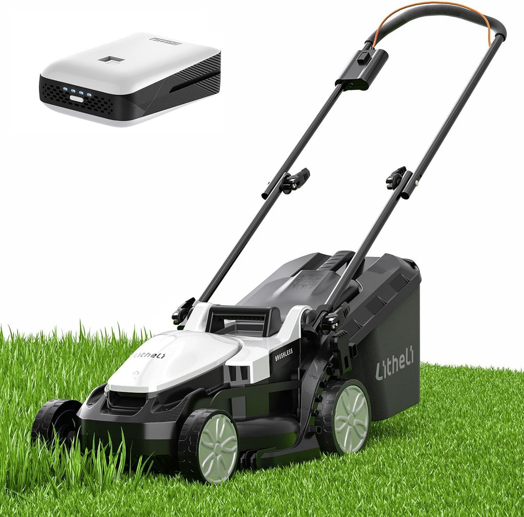 Litheli Cordless Lawn Mower 13 Inch, 5 Heights Adjustment, U20 Series 20V Electric Lawn Mowers for Garden, Yard and Farm, Light-Weight with Brushless Motor, 4.0Ah Portable Battery Included