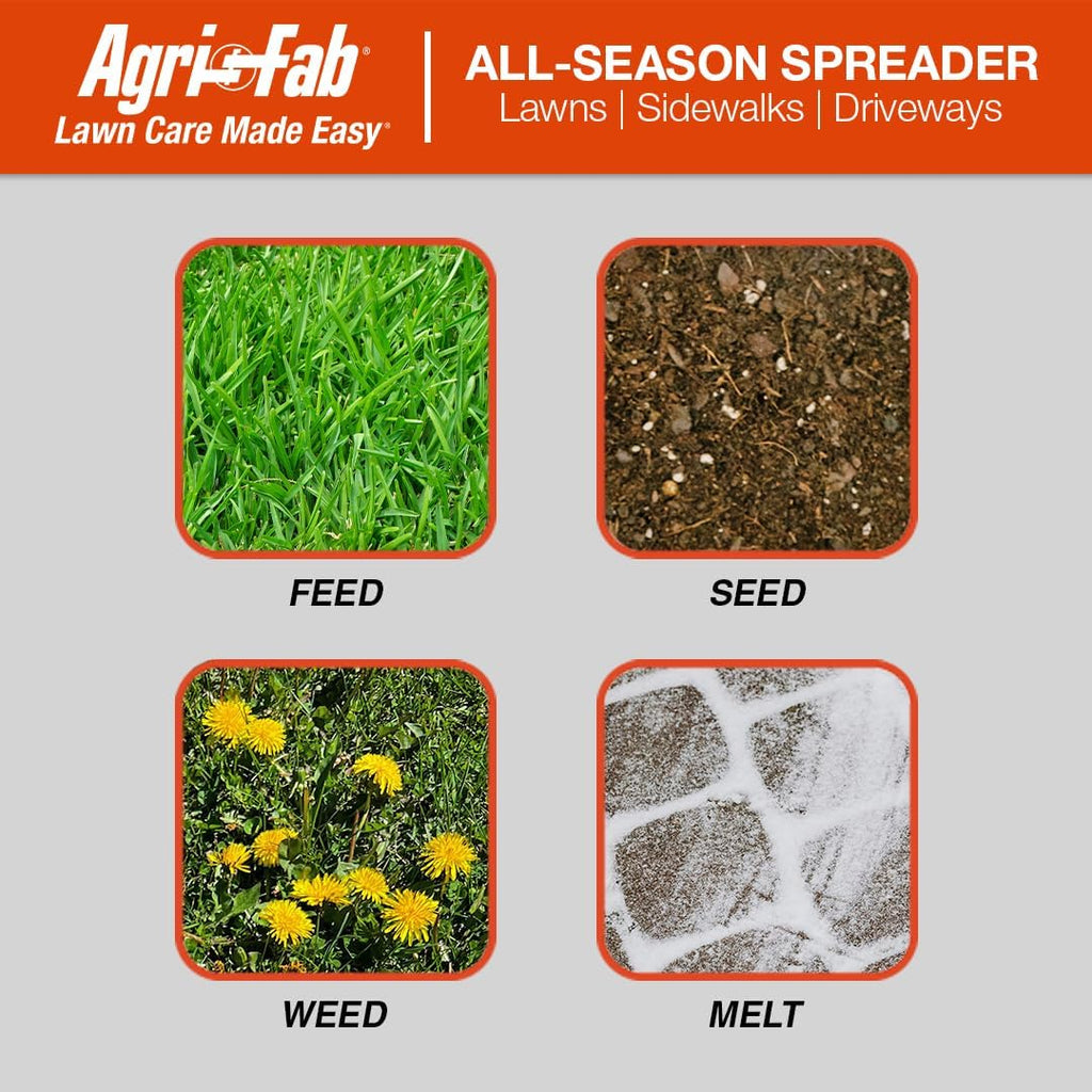 Agri-Fab 45-0329 185 lb. Tow-Behind ATV/UTV Broadcast Lawn Spreader for Seed,Fertilizer,Salt,Ice Melt; Easy to use Flow Control
