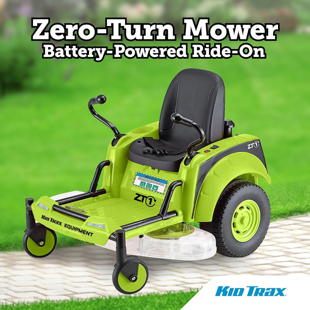Kid Trax 12V Zero Turn Lawn Mower Toodler Toys - Ride on Toy, Outdoor Toys, Tractor Toy, Riding Mower, Ride On Tractor, Dual Handle, Twist and Turn, Speed to 3MPH, Max Weight of 77lbs, Age 3-7, Green