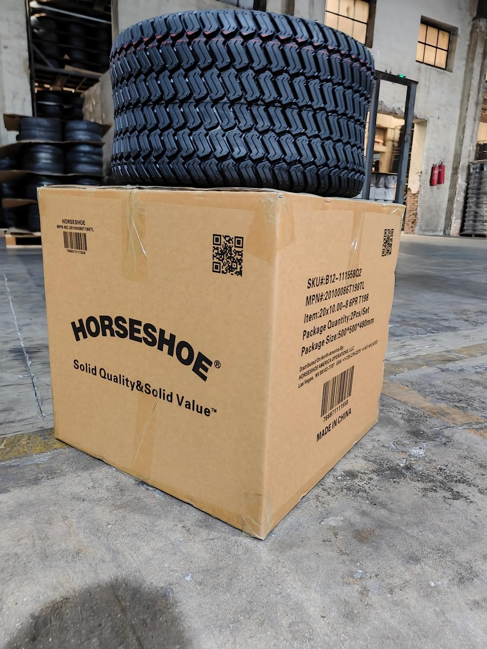 2 NEW HORSESHOE 20x10.00-8 6Ply Turf Trac Pattern for Ridding Lawn Mower Garden Tractor Tires Tubeless 20x10-8 20x10x8 20x10.00x8 T198 2010008