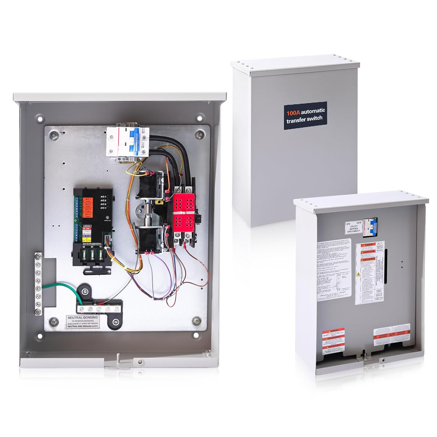 100 Amp Automatic Transfer Switch Replacement for Generac RXSW100A3,w/Power Management 120/240V, 1-Phase, Open Transition Service Rated, NEMA 3R Aluminum Enclosure for Indoor and Outdoor Use