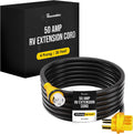 Houseables 50 Amp RV Extension Cord, 50 Amp RV Cord, Generator Cable, 50amp Power Cable, Generator Wire, 50a Shore Power, Twist Lock, Camper, 4 Prong, SS2-50R to 14-50P, STW, 125/250v, UL Listed, 30FT