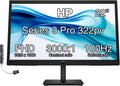 HP 22' FHD VA Monitor with 5 ms Response Time, Anti-Glare, Flicker Free, VESA Mount (100x100mm), HDMI, VGA & Dockztorm USB Port Expander, Black Color (2026 Latest Model)