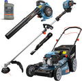 SENIX 22' Self-Propelled Gas Lawn Mower (170cc) +17-Inch 26.5 cc Gas Weed Wacker + 26.5cc Gas Leaf Blower Yard Tool Kit