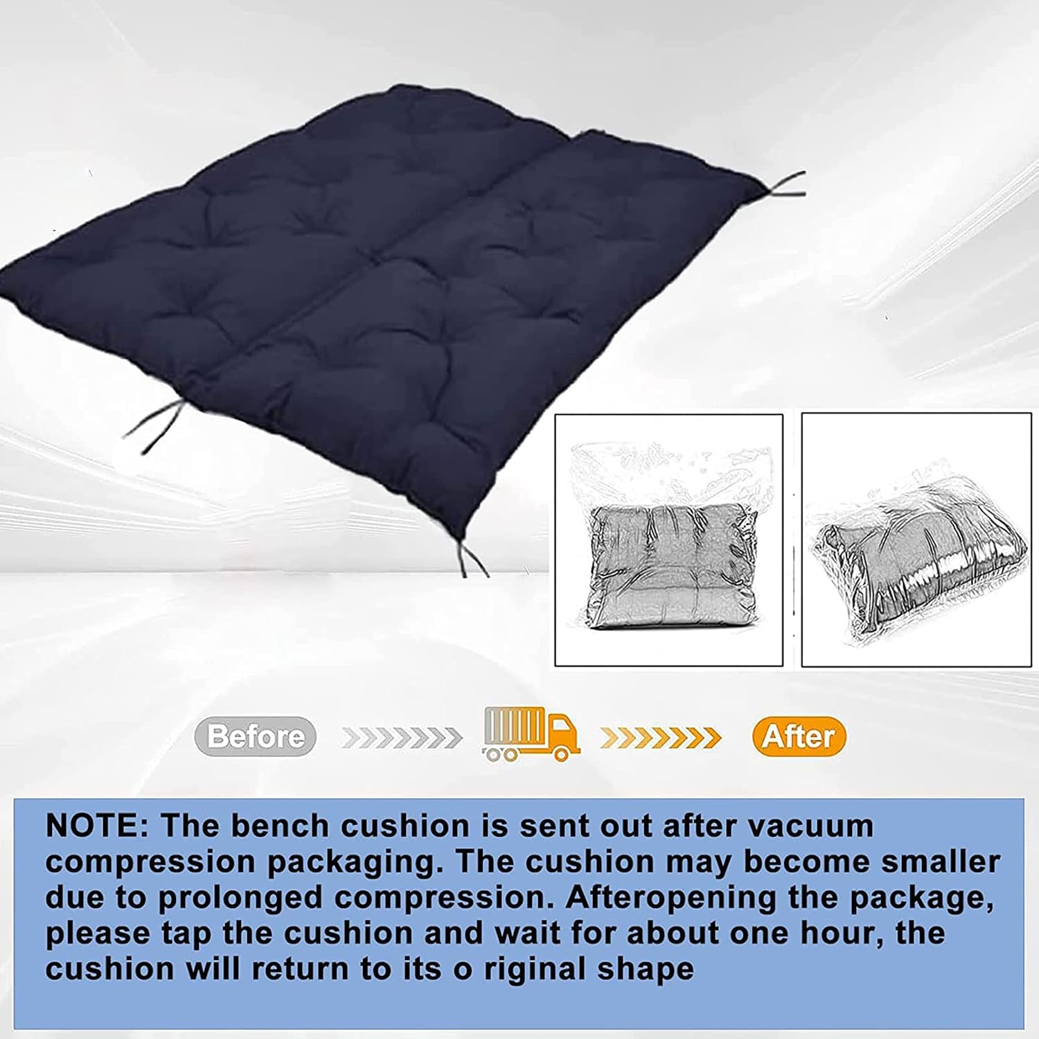 Patio Bench Cushion Indoor, Outdoor Seat Cushion Backrest Mat, Thicken Patio Bench Soft Rocking Chairs Pad for Indoor/Outdoor Hanging Chair Cushion (B 120x100x10cm)
