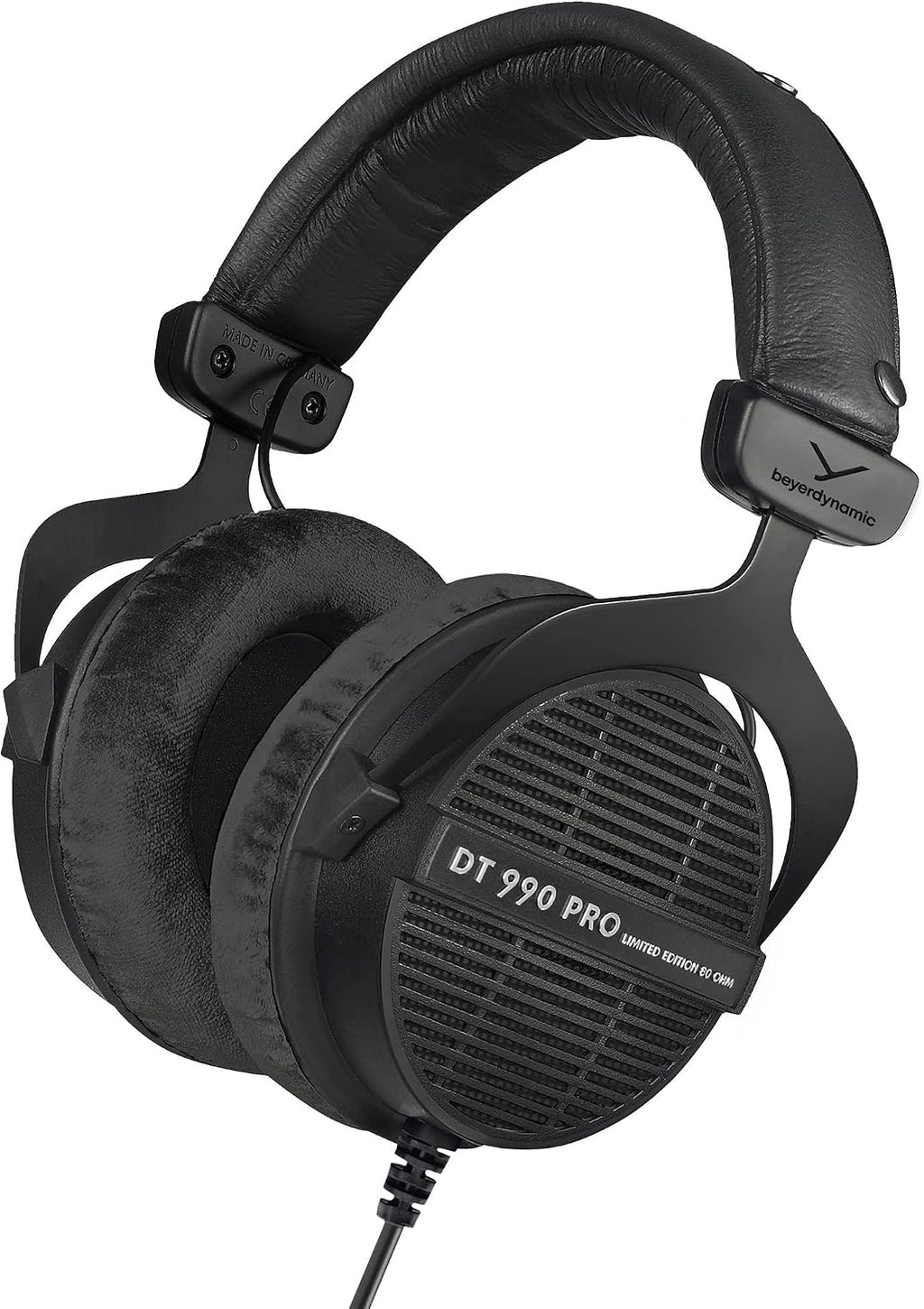 beyerdynamic DT 990 PRO Over-Ear Studio Monitor Headphones - Open-Back Stereo Construction, Wired (80 Ohm, Black (Limited Edition)) (Renewed)