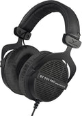 beyerdynamic DT 990 PRO Over-Ear Studio Monitor Headphones - Open-Back Stereo Construction, Wired (80 Ohm, Black (Limited Edition)) (Renewed)