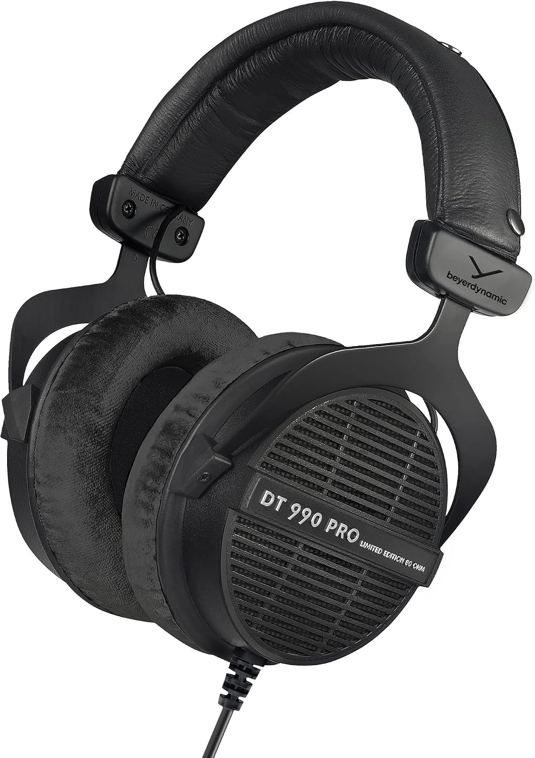 beyerdynamic DT 990 PRO Over-Ear Studio Monitor Headphones - Open-Back Stereo Construction, Wired (80 Ohm, Black (Limited Edition)) (Renewed)