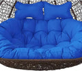 2 Seater Egg Chair Swing Cushion Outdoor, Washable Hanging Egg Chair Cushions Replacement, Large Single Chair Pads Nest Shaped Seat Cushions, Thick Soft Solid Color Chair Back Pillow