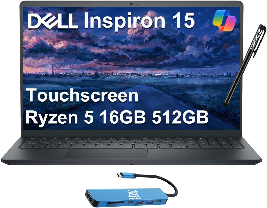 DELL Inspiron 15 15.6' Business Laptop (FHD Touchscreen, AMD Ryzen 5 7530U, 16GB RAM, 512GB PCIe SSD, (6-Core Beat i7-1165G7)) Numeric Keypad, Webcam, 2024 Inspiron 3000 3535, Win 11 Pro, Carbon Black