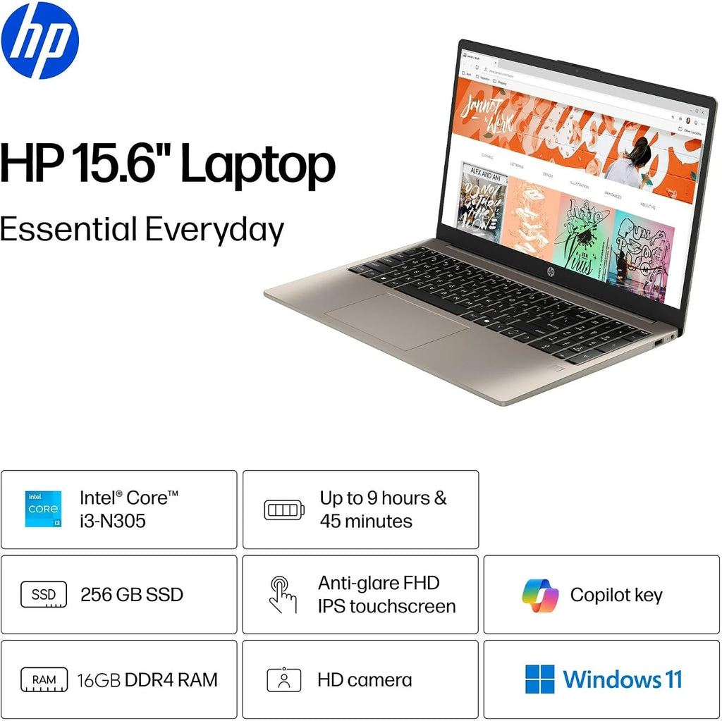 HP 15.6' FHD Touchscreen Laptop with Office 365 for the Web, Intel 8-Core I3 (Beat i5-1155G7), 8GB RAM, 768GB Storage(256GB SSD and 512GB External), Windows 11 w/o Mouse
