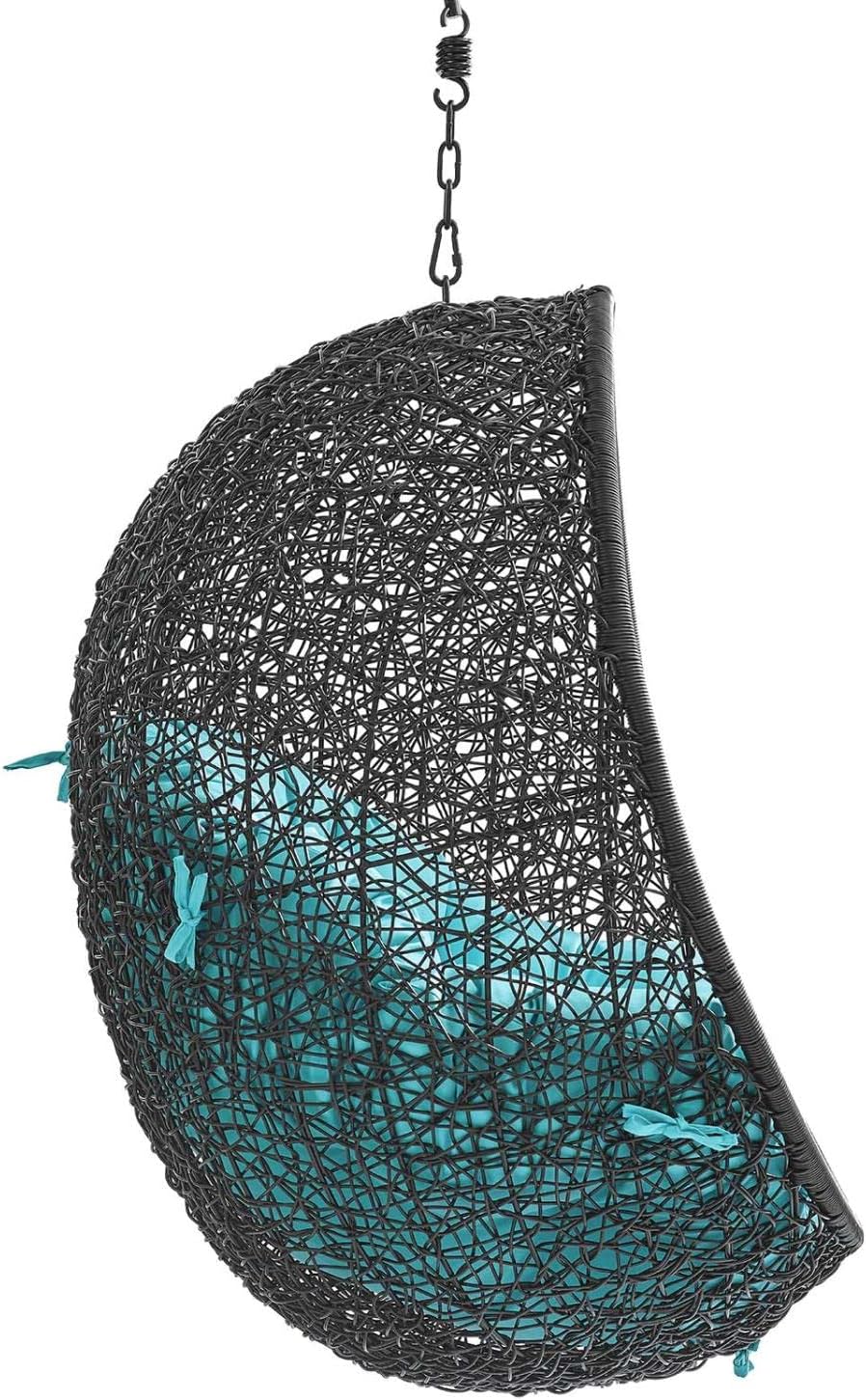 Modway EEI-3636-BLK-TRQ Encase Swing Outdoor Patio Lounge Chair Without Stand, Black Turquoise