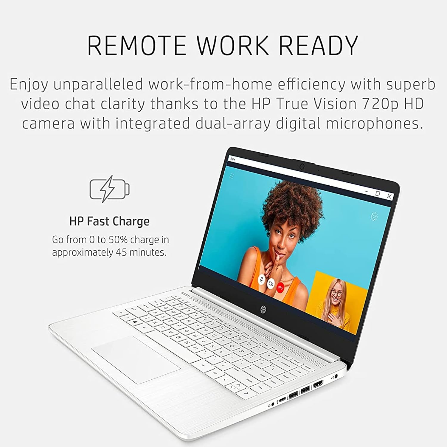 HP Latest Stream 14' HD Laptop, Intel Celeron Processor, 4GB Memory, 64GB eMMC Storage, Fast Charge, HDMI, Up to 11 Hours Long Battery Life, Office 365 1-Year, Win 11 S, Microfiber Bundle, White