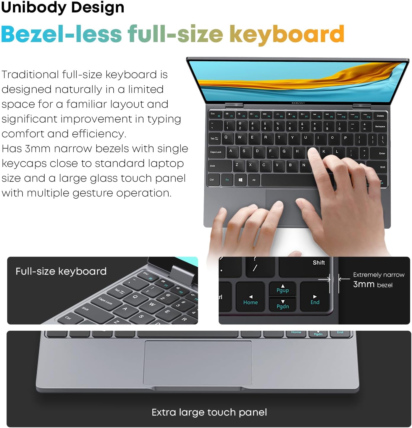 CHUWI MiniBook X 2-in-1 Laptop 10.51', 16GB LPDDR5 512GB SSD, Intel N150 (up to 3.6GHz), Windows 11 Convertible Laptop, 2TB SSD Expand, FHD IPS 2K Touchscreen, Backlit Keyboard, WiFi 6, BT5.2