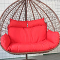 Hammock Swing Chair Cushion, Swing Chair Replacement Pad, Double Egg Chair Cushion Luxury Outdoor Patio Wicker Loveseat Hanging Chair Cushion for 2 Persons Patio Backyard Balcony,Red