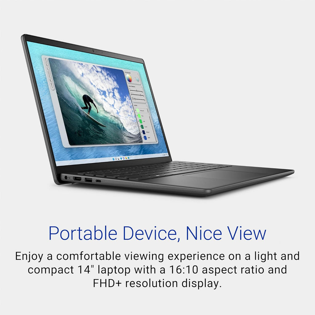 Dell Inspiron 5440 Laptop - 14.0-inch 16:10 FHD+ (1920 x 1200) Display, Intel Core 7-150U Processor, 16GB DDR5 RAM, 1TB SSD, Intel Graphics, Windows 11 Home, Onsite Service - Carbon Black