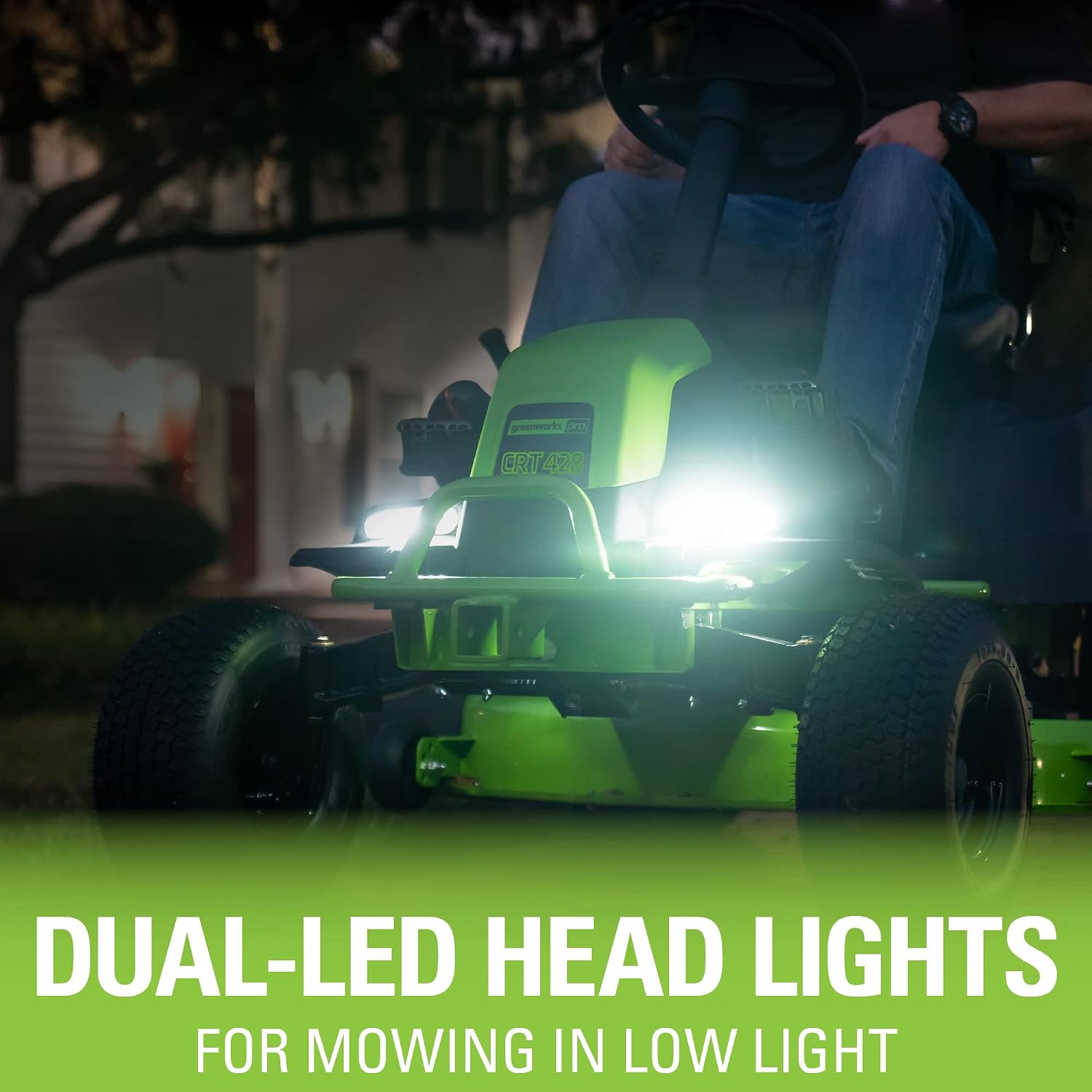 Greenworks PRO 80V 42' Electric Lawn Tractor, Riding Lawn Mower with (6) 5.0Ah Batteries and (3) Dual Port Turbo Chargers Included
