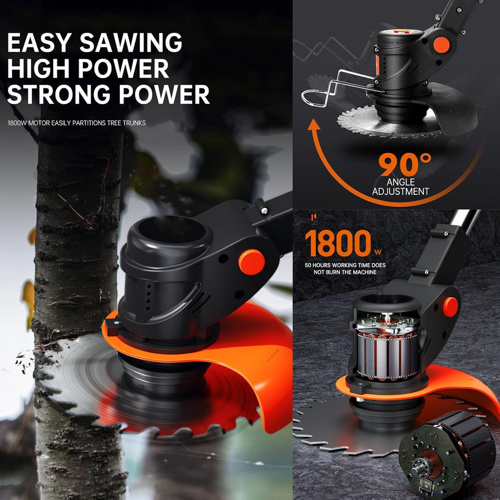 Electric Lawn Mower Robot Rotary Lawn Mower Electric Weeder Rechargeable Agricultural Home Cordless Weeder 24V Lithium Battery 24V/4.0Ah