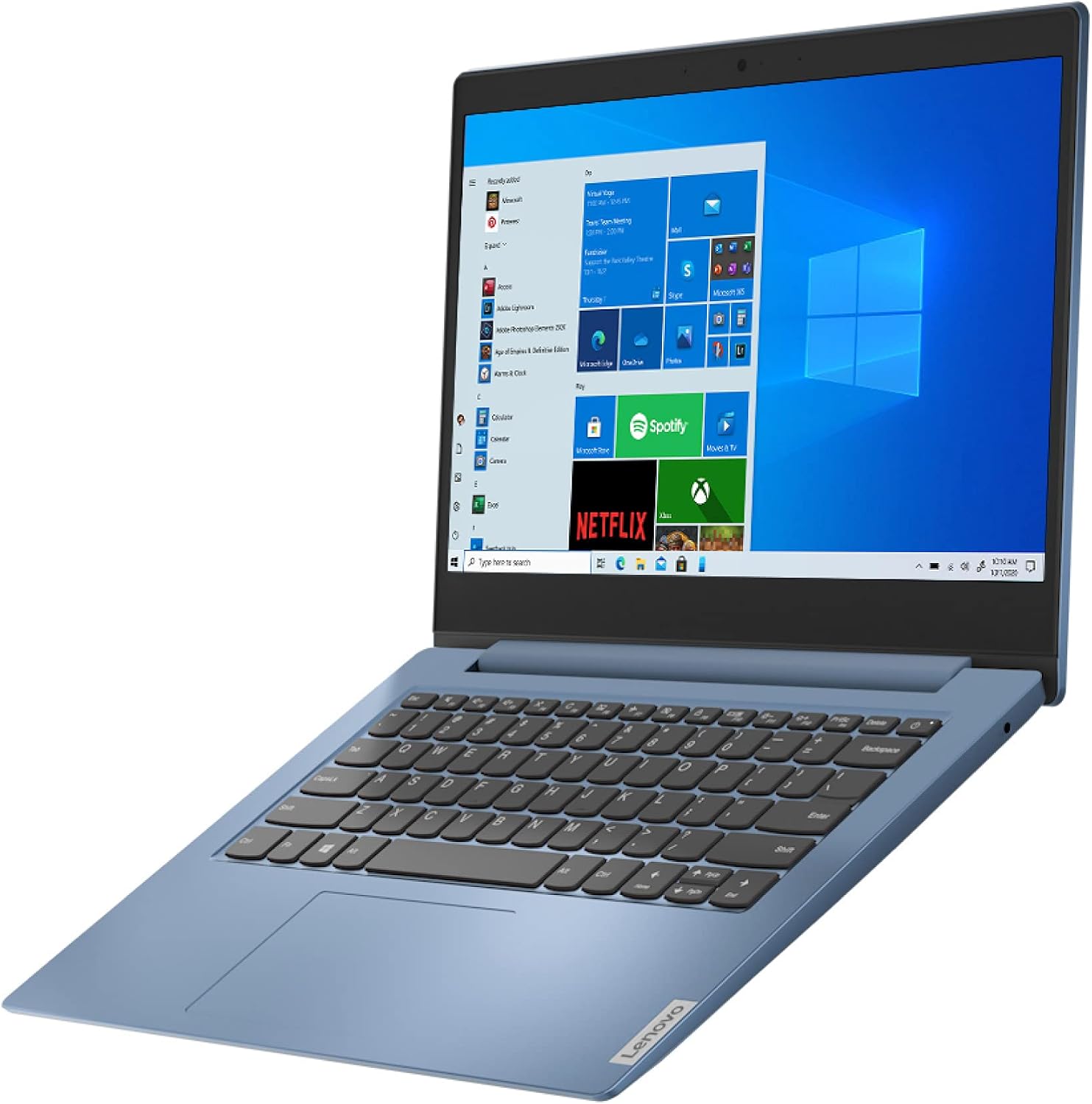 Lenovo IdeaPad 1 14 Laptop, 14.0' HD Display, Intel Celeron N4020, 4GB RAM, 64GB Storage, Intel UHD Graphics 600, Win 10 in S Mode, Ice Blue