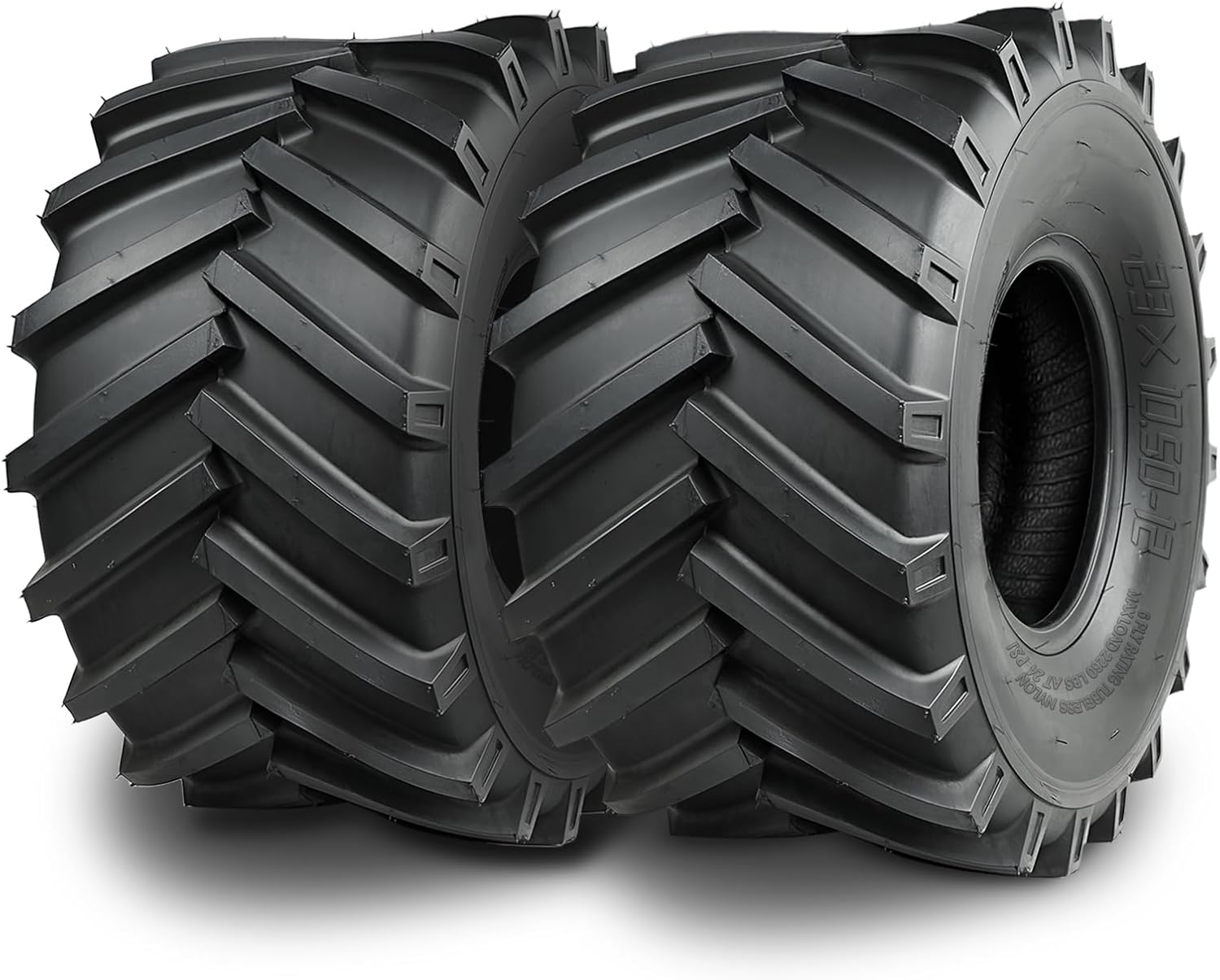 TRIPOWER 23x10.50-12 Lawn Tractor Tires - 23x10.50-12 Lug Ag Tires for Garden Farm Riding Mower Lawn Mower Tire - Working on Hill/Slope/Mud, Durable 6PR Tubeless, 2260 lbs Capacity, Set of 2