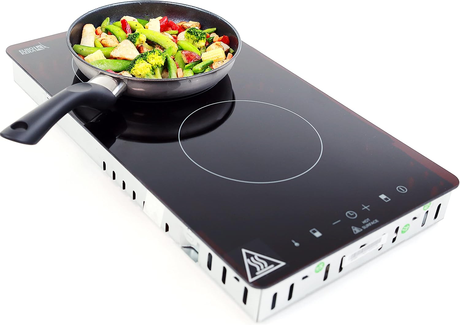 Avanti Electric Cooktop Portable Dual Burner Design with 9 Power Settings and Safety Switch, Touch Controls and Timer with Glass Surface for Easy Cleanup, 2600-Watts, Black