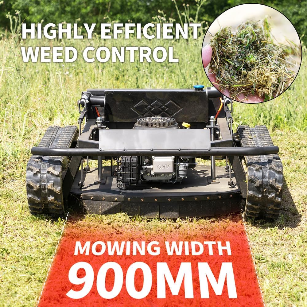Remote-Controlled Robotic Lawnmower with A 22hp High-Horsepower Engine and a 48v Brushless Motor; an All-Terrain, Off-Road Lawnmower(SKD-608-90)