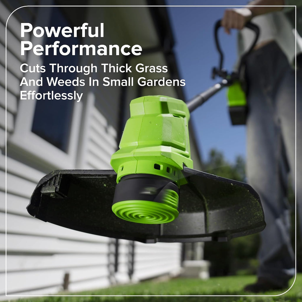 Greenworks 48V (24V x 2) 17' Brushless Push Mower + 270 CFM/130MPH Blower + 12' String Trimmer Combo with (2) 4.0Ah Batteries, 65W Type-C Charger & (2) 3-ft Cables