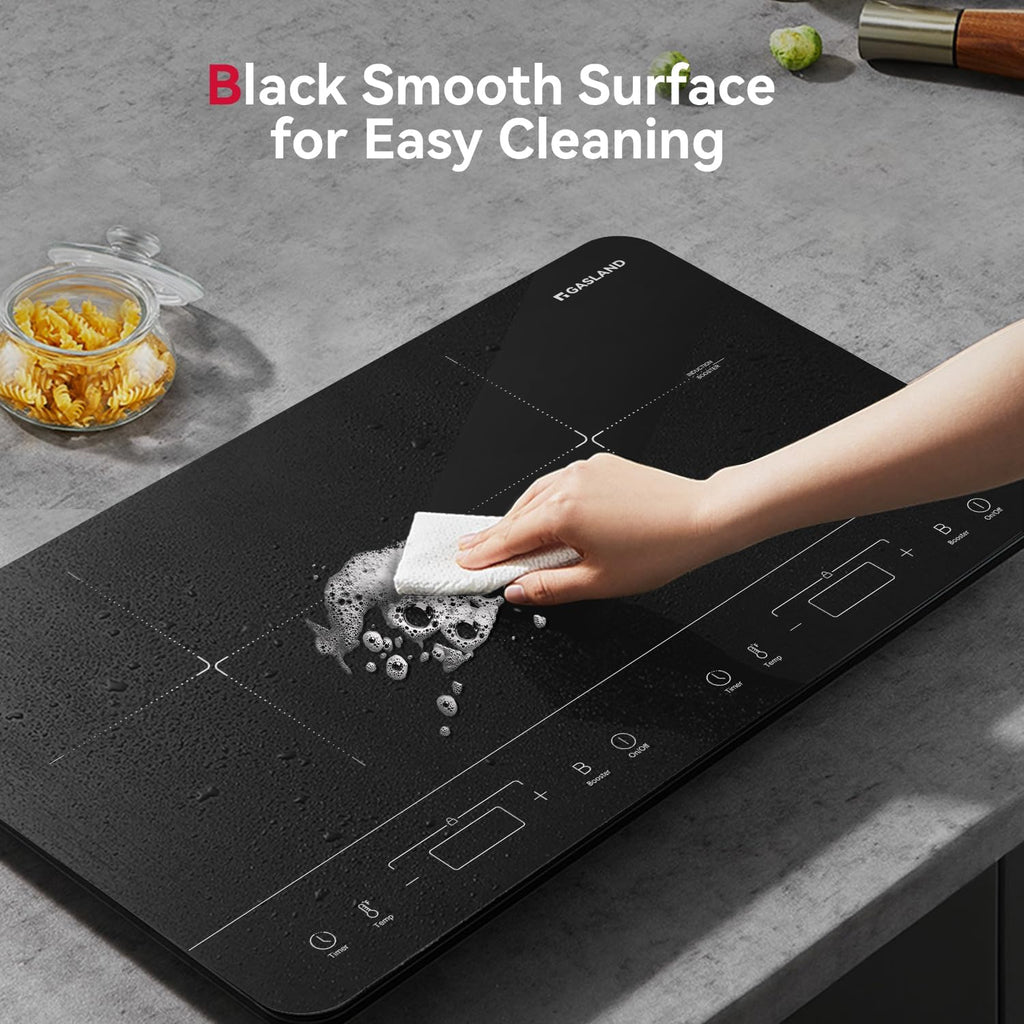 GASLAND Portable Induction Cooktop 2 Burners, 1800W Double Induction Cooktop with 10 Temperature 7 Power Settings, Sensor Touch Control, Child Safety Lock & Timer