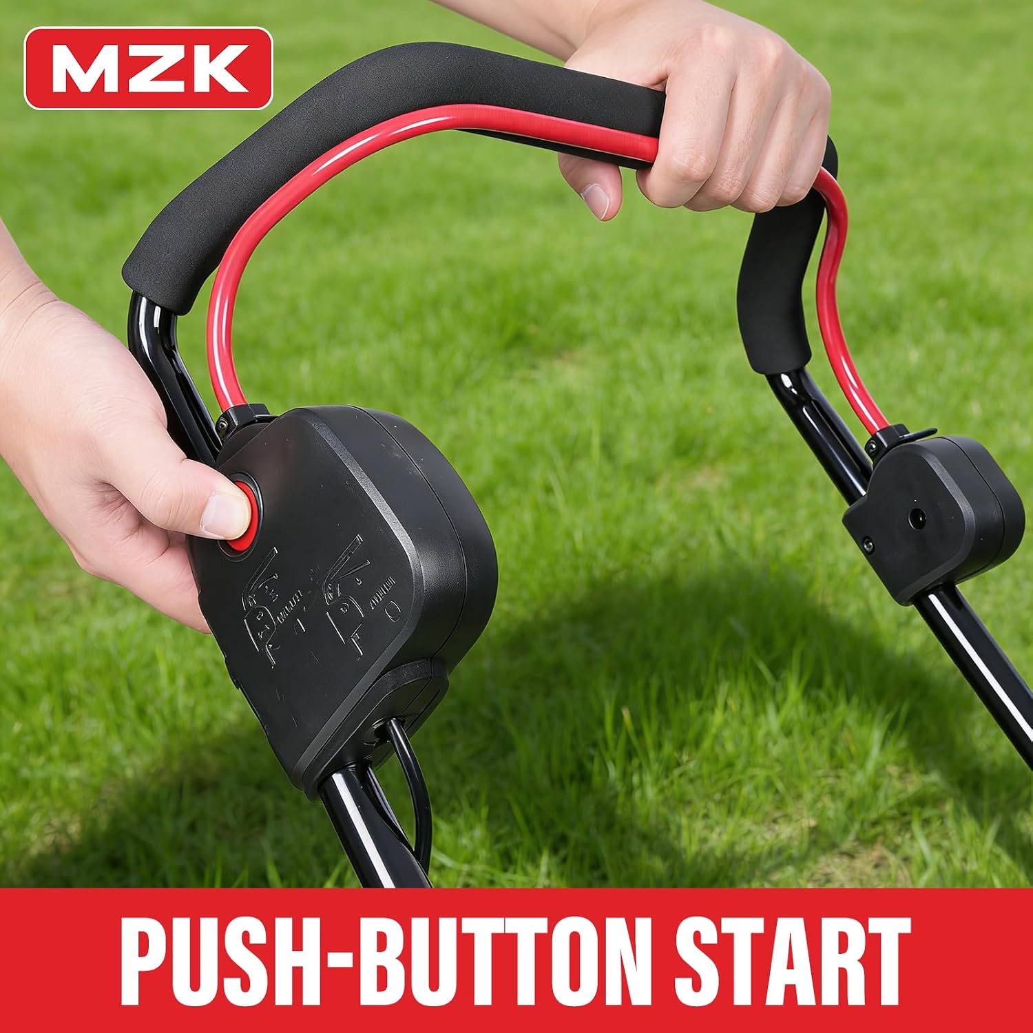 MZK 40V 16' Electric Lawn Mower, 2-in-1 Brushless Cordless Lawn Mower, Walk-Behind Push Mowers with 5-Position Height Adjustment, 2 x 4.0Ah Batteries & Charger Included
