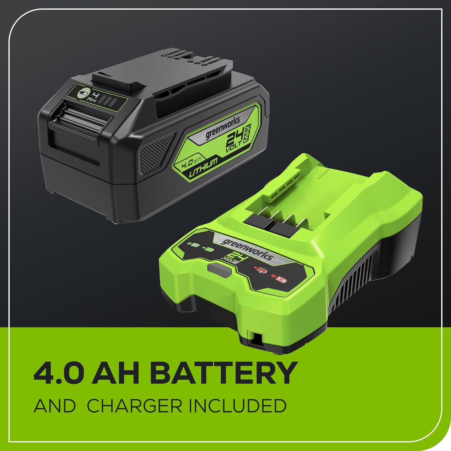 Greenworks 24V 13' Brushless Cordless Lawn Mower with 4.0Ah Battery & Charger,Maintenance-Free Push Mower with 2-in-1 Mulch/Bag