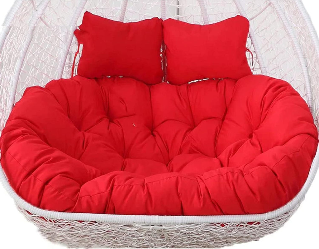 ZTGL Hammock Swing Chair Cushion, Double Egg Chair Cushion Replacement, Outdoor Patio Wicker Loveseat Hanging Swing Egg Chairs for 2 Persons Patio Backyard Balcony,Red