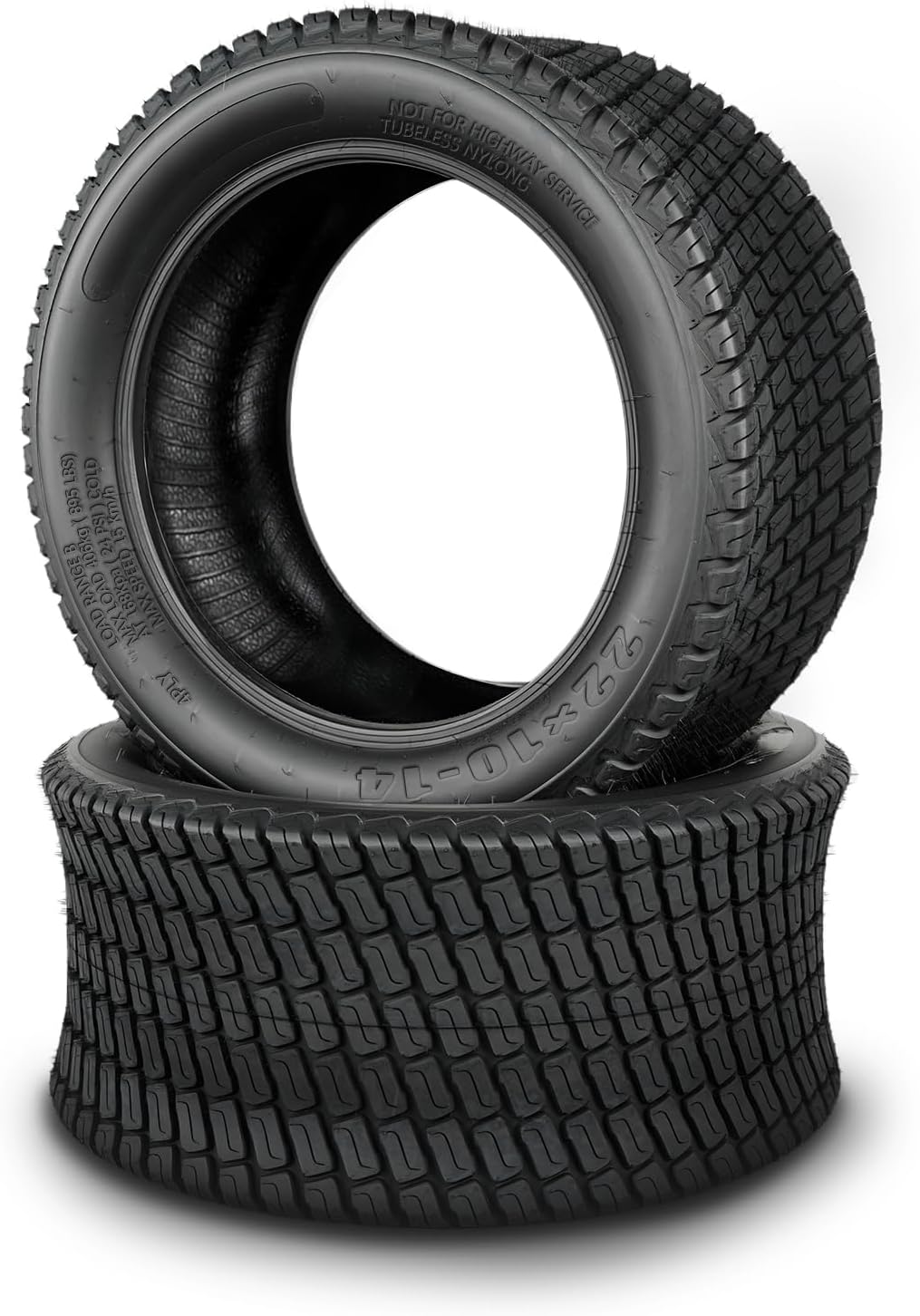 TRIPOWER 22x10-14 Lawn Mower Tires - 22x10x14 Tires for Golf Cart Riding Mower and Lawn Garden Tractor, Durable 4PR Tubeless, 895lbs Capacity, Set of 2
