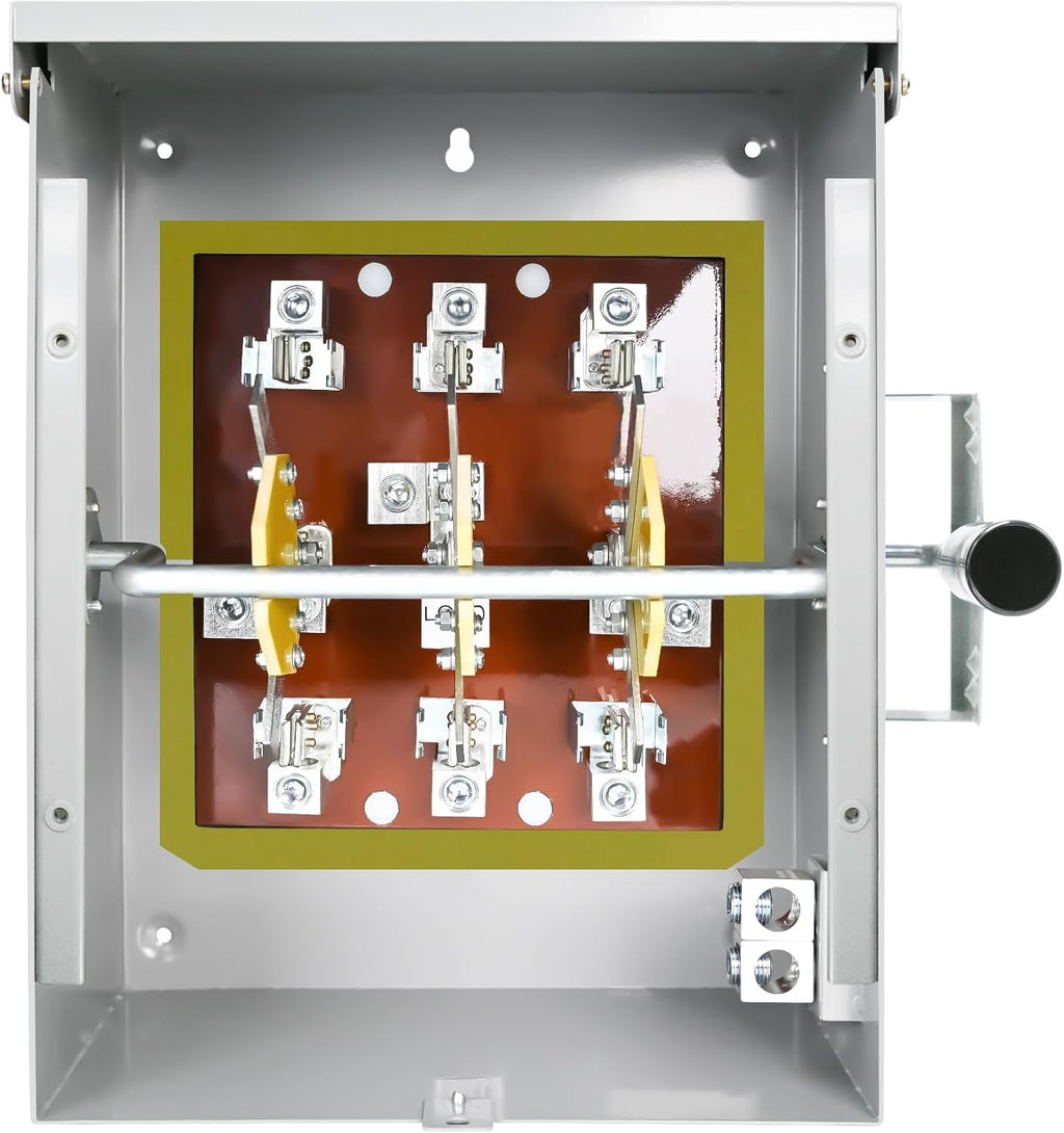 200-Amp Generator Transfer Switch, 3 Pole 120/240V Manual Transfer Switch for Home Generator, 48,000 W Heavy Duty Double-Throw Power for Outdoor＆Indoor, Meeting NEMA 3R Standards