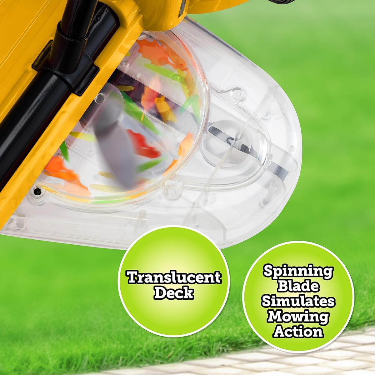 Kid Trax 12V Zero Turn Lawn Mower Tractor Toy - Riding Lawn Mower, Outdoor Toys, Kids Electric Car, Ride On Tractor, Dual Handle, Twist and Turn, Speed to 3MPH, Max Weight of 77lbs, Age 3-7, Yellow