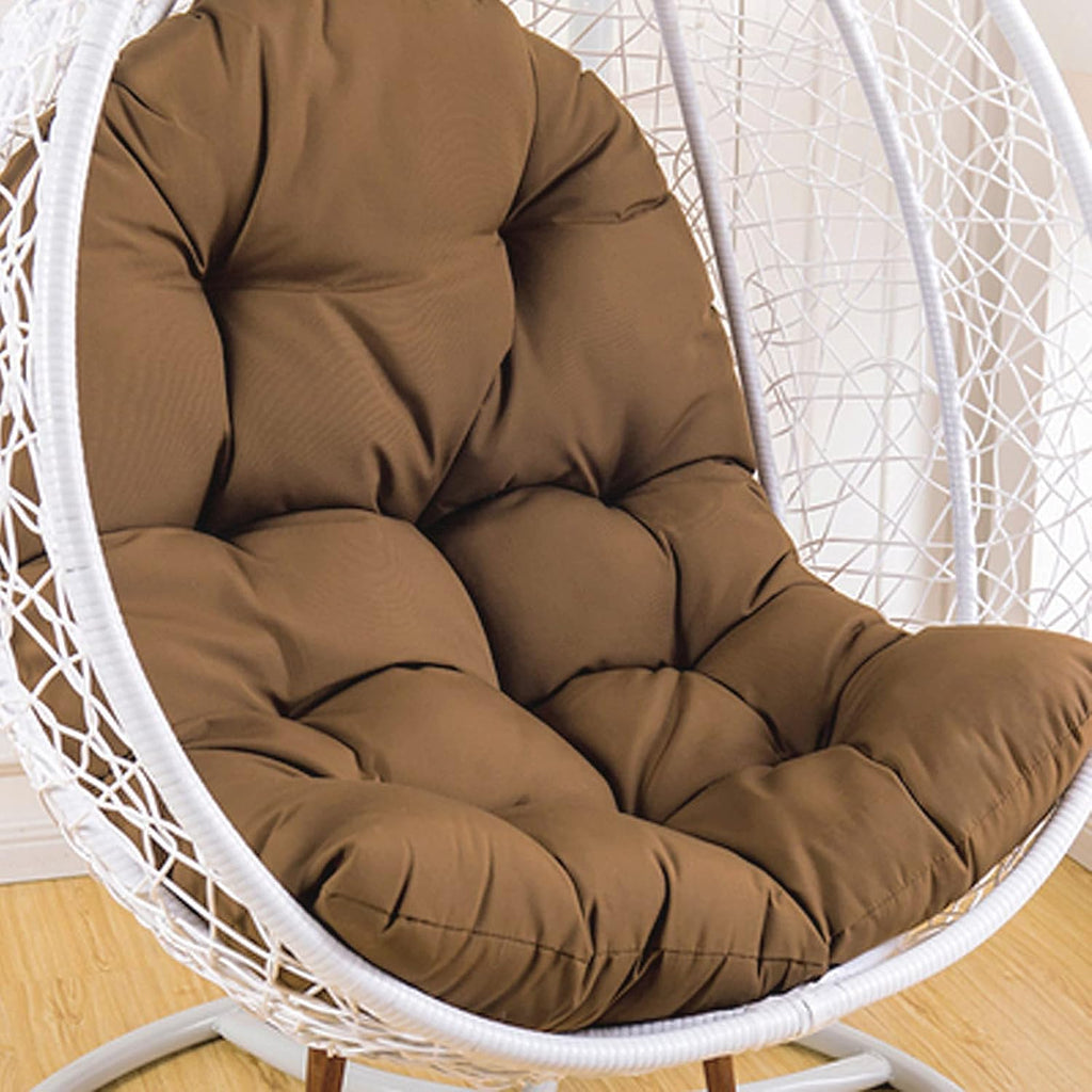 WEIGE Hanging Nest Swing Chair Cushion Replacement, Outdoor Patio Garden Egg Rocking Chair Basket Seat Cushion Only, Meditation Cushion Floor, Does Not Include Chair and Stand(Color:Brown A)