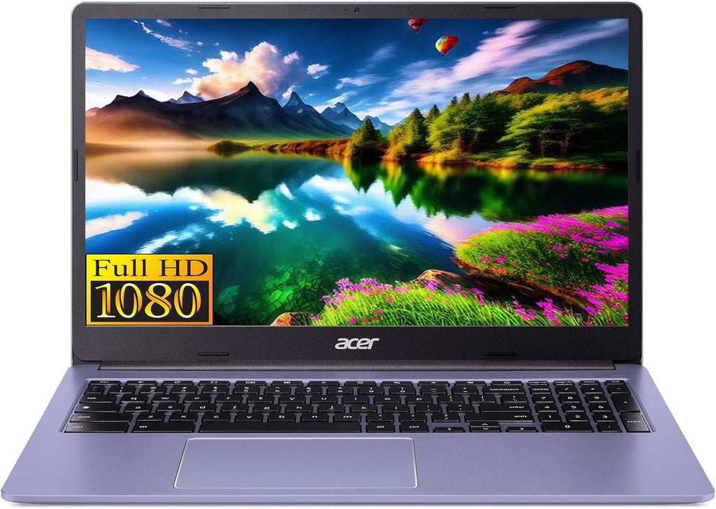 Acer Chromebook 15.6in Full HD IPS LCD in Lavender Intel Processor Up to 2.8GHz 4GB DDR4 64GB eMMC Intel 4K Graphics 6th Gen WiFi Webcam Chrome OS (CB315P - Renewed)
