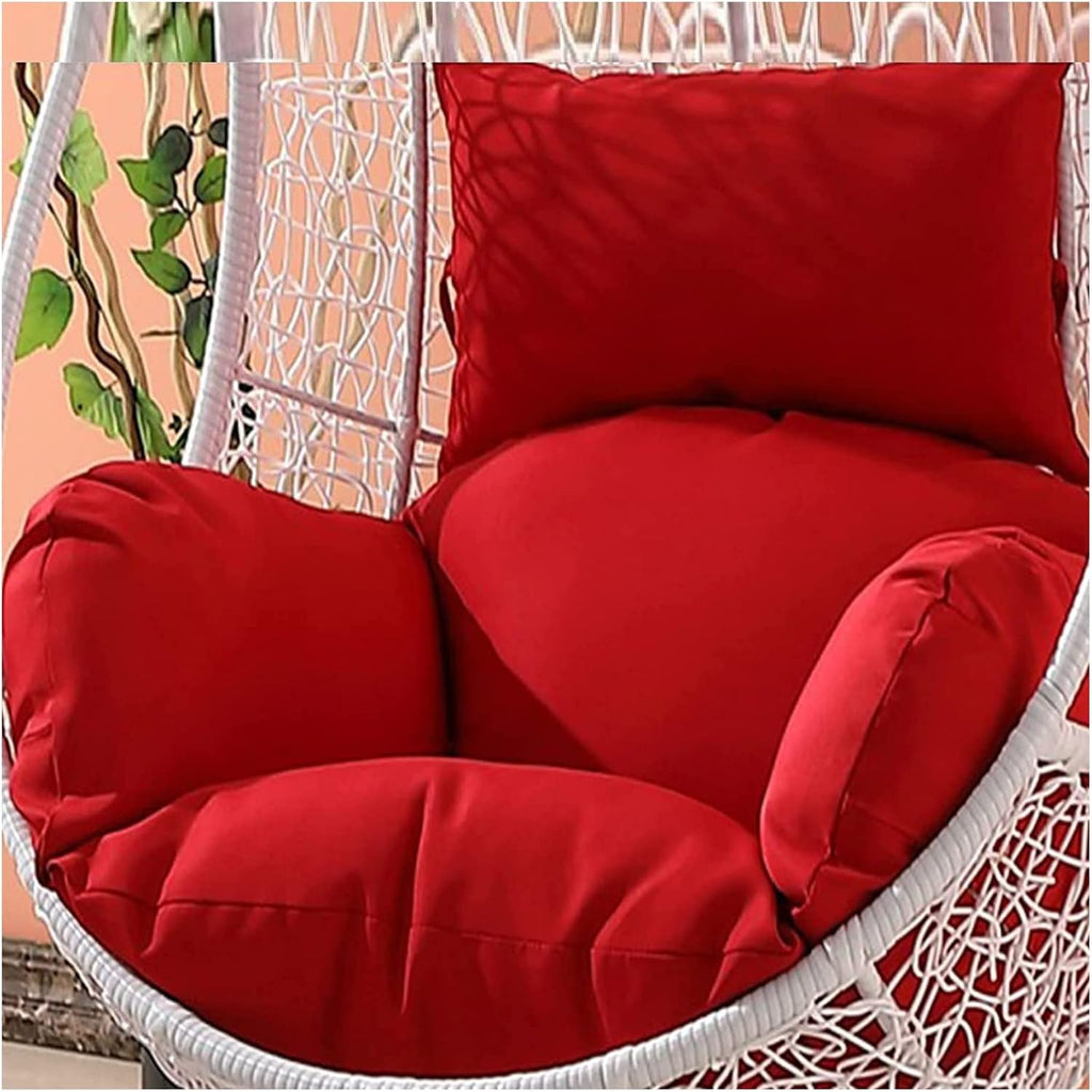 Foldable Egg Chair Cushion Replacement Hanging Hammock Chair Pads Outdoor Swing Hanging Basket Seat Pads Rocking Chair Seat Cushion with Adjustable Pillow and Armrest