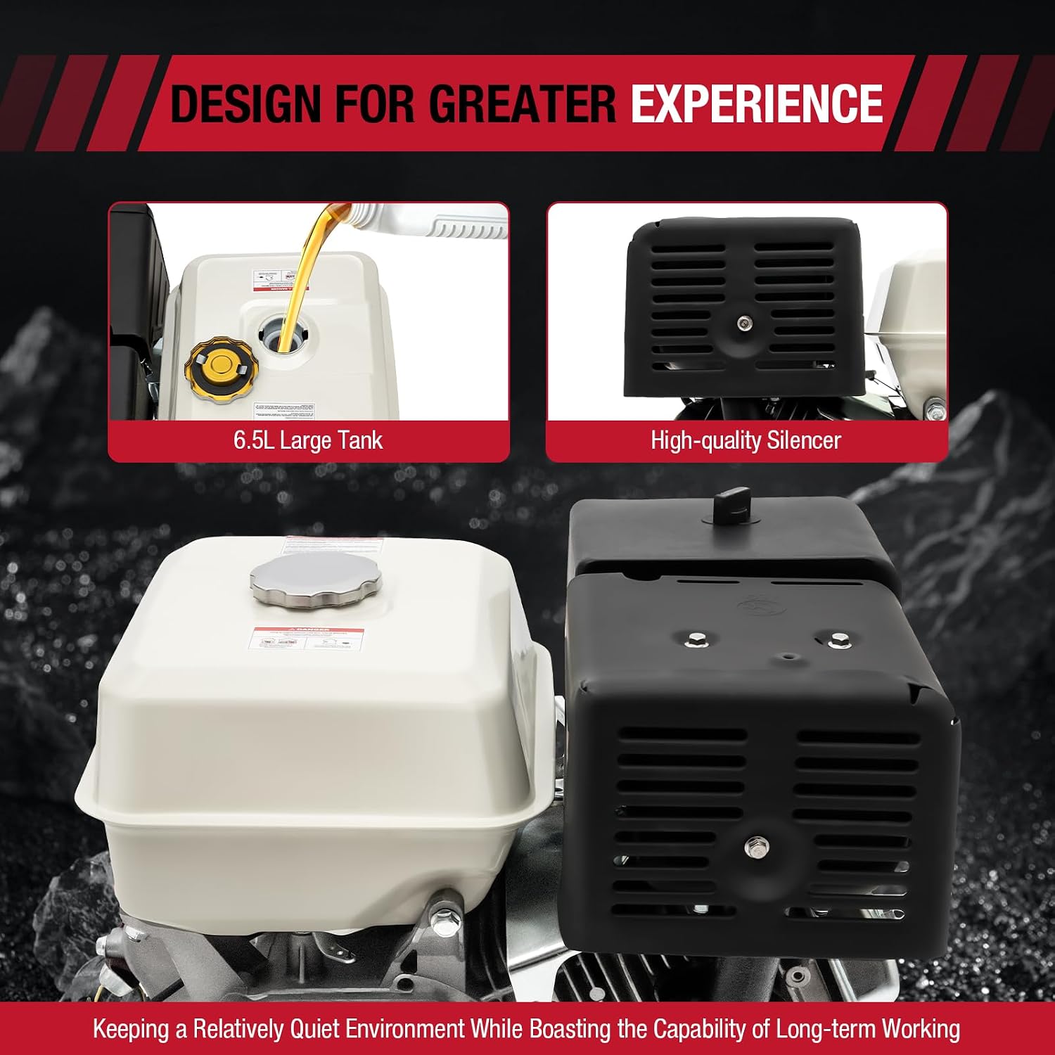 15HP Gas Engine Motor, 420CC 4 Stroke OHV Pull Start 3600RPM Industrial Grade Gasoline Powered Multi-Use Engine Air Cooled for Water Pump Go-Karts Lawnmowers