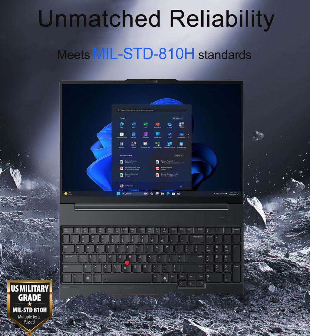 Lenovo ThinkPad E16 Gen 3 Business AI PC Laptop (16' FHD+ Anti-Glare, Intel 16-Core Ultra 7 255H (> i9-13900H), 16GB DDR5 RAM, 512GB SSD) Backlit, Fingerprint, 5MP Webcam, Thunderbolt 4, Win 11 Pro