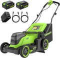 Greenworks 48V (24V x 2) 17' Brushless Push Lawn Mower with (2) 4.0Ah Batteries & 65W Type-C Charger
