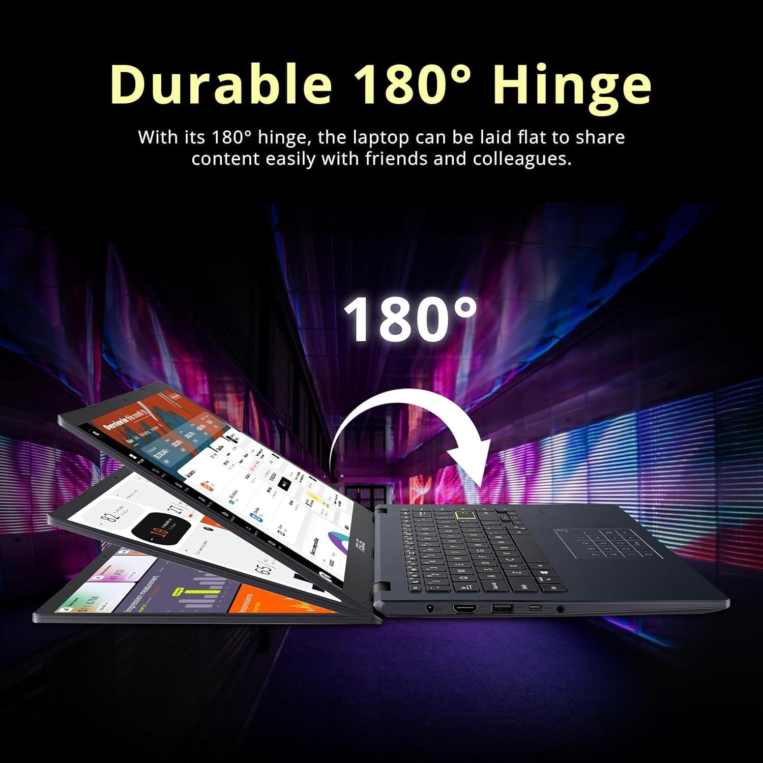 ASUS 14' Laptop for Business & Student, 14' FHD Display, Intel Celeron N4500, 1-Year of Microsoft 365, 4GB Memory, 64GB eMMC + 128GB PCIe SSD, NumberPad, Webcam, HDMI, Wi-Fi, Windows 11