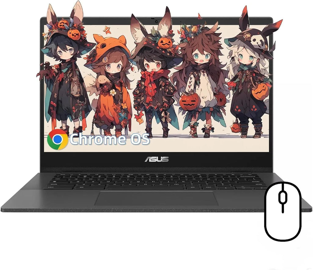 ASUS 14' Chromebook Student Laptop - 14' FHD Display, MediaTek Kompanio 520, 4 GB RAM, 64 GB eMMC, MediaTek Graphics, Bluetooth, Wi-Fi, Chrome OS