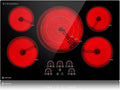 AMZCHEF Electric Cooktop 36 Inch,5 Burners Built-in Electric Stove Top,Max 9000W Ceramic Glass Countertop with Touch Control,9 Heating Level,Max 3000W Triple Zone,Safety Lock