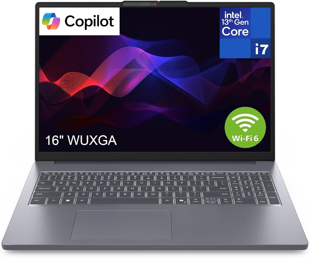 Lenovo ideaPad 16' Laptop Computer for Student Home Study with Lifetime Office 365, Intel i7-13620H, 16GB RAM, 512GB SSD, Fast Charge and Long Battery Life, Windows 11 Home, Grey