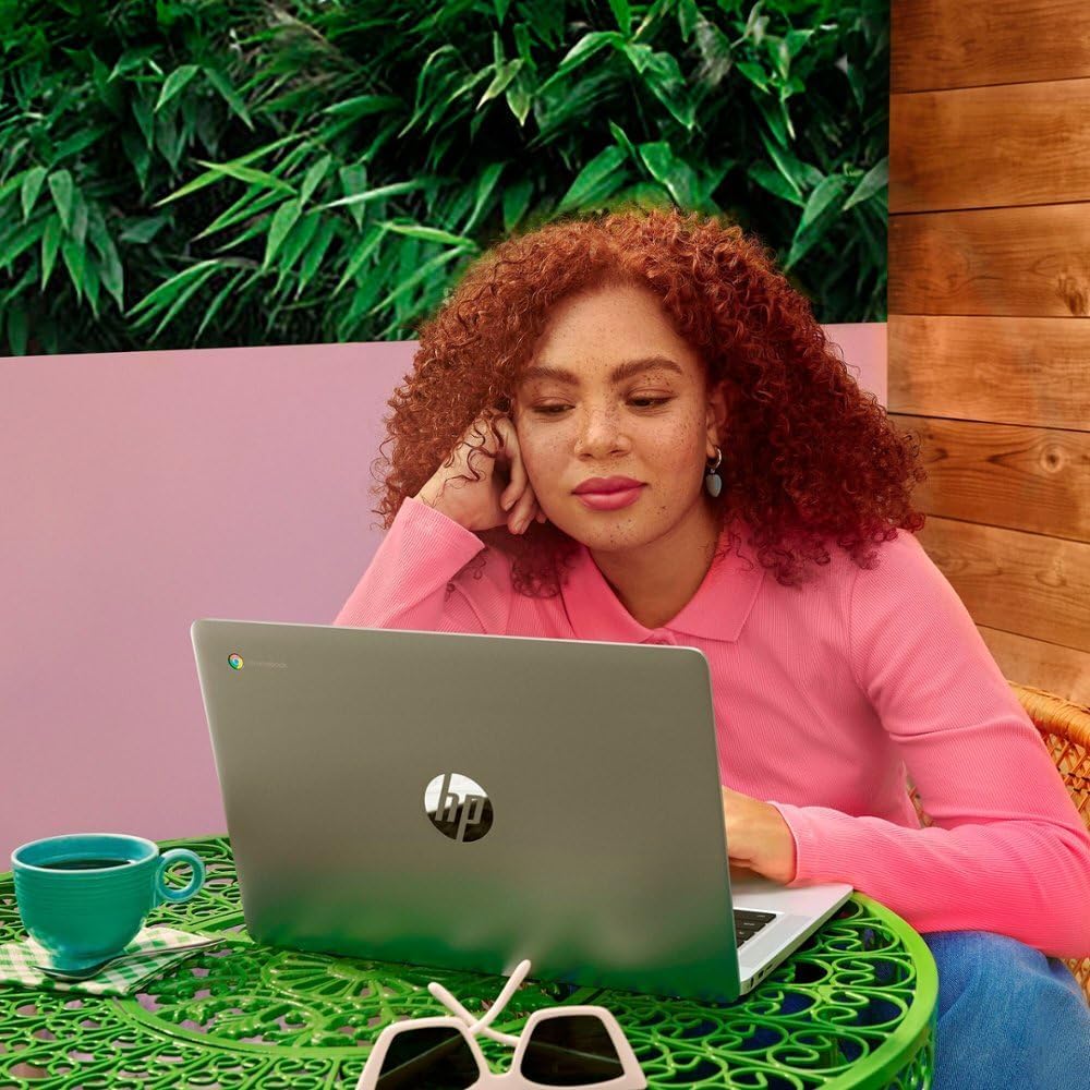 HP 14' HD Chromebook Laptop for Students, Intel Quad-Core N4120(> N4020), 4GB RAM, 64GB eMMC, WiFi, Webcam, HDMI, USB-A&C, 14 Hours Battery life, ZOOM, Chrome OS, CUE Accessories