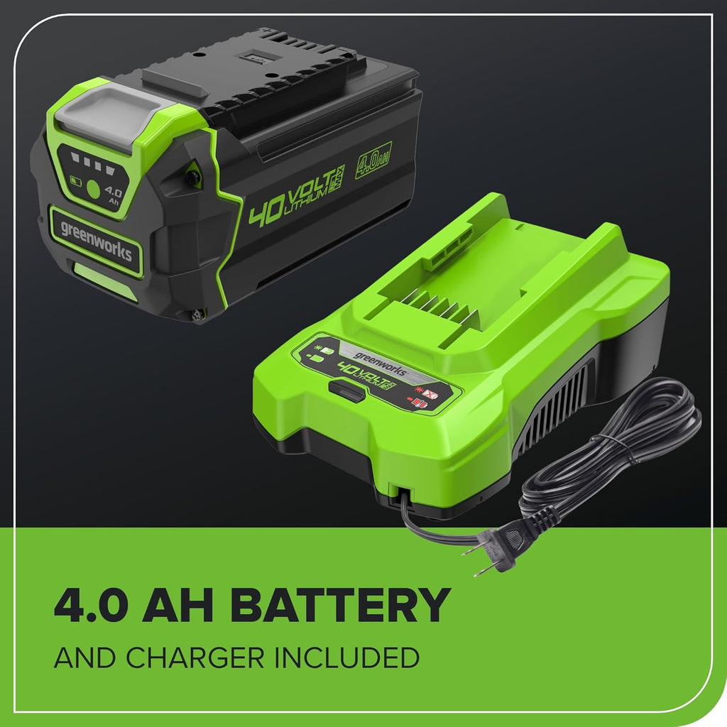 Greenworks 40V 14' Brushless (Push) Cordless Lawn Mower, 4.0Ah Battery and Charger