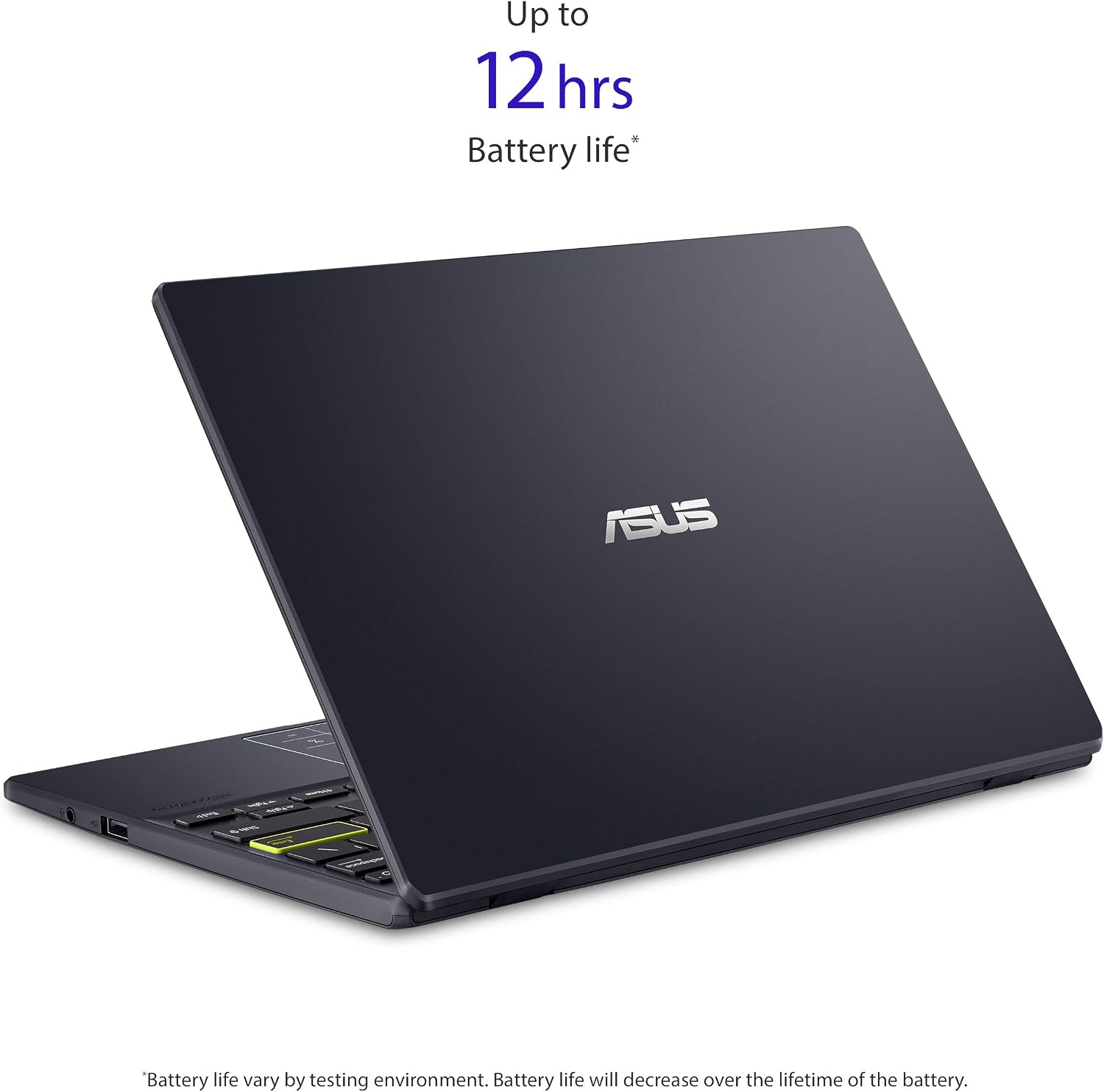 ASUS Notebook E210 11.6' Ultra Thin, Intel Celeron N4020 Processor, 4GB RAM, 64GB eMMC Storage, Windows 10 Home in S Mode with One Year of Office 365 Personal, E210MA-DB02,Star Black